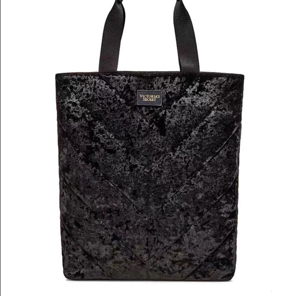 New- Victoria’s Secret Large Black Velvet Tote